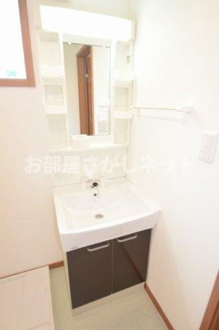 シャルムＫ【おとり物件なし】#学生・社会人にオススメ！初期費用分割払いOK！の独立洗面台|前回募集時の写真です