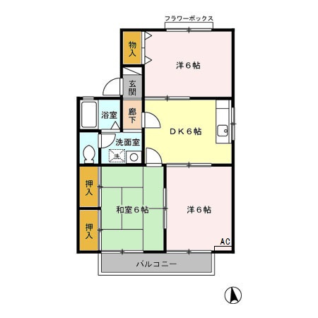 セジュールスギモト Ｂの間取り