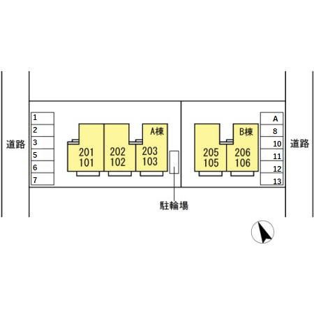セジュールスギモト Ｂの区画図