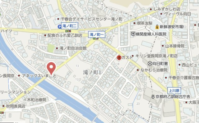 長岡京市滝ノ町1丁目　新築戸建の地図