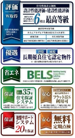 市川市日之出新築戸建の構造・工法・仕様|各種税制優遇ある長期優良住宅認定物件・BELS省エネ認定