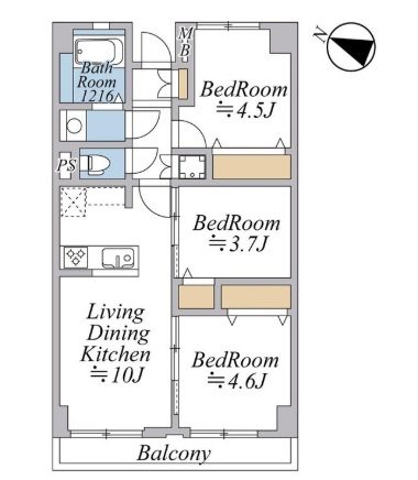 菱興洋光台マンションの間取り|3LDKで全居室収納があり使いやすい間取りです♪