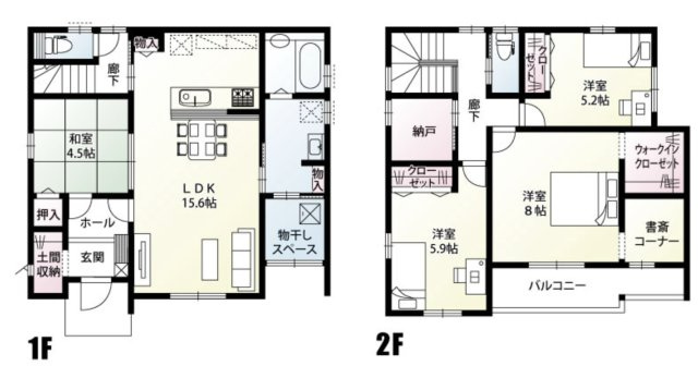 【間取り】 | 羽生市藤井上組　新築戸建　全12棟　4号棟