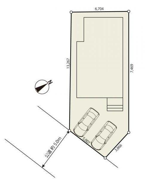 川口市東本郷　中古戸建の区画図|南道路で日当りサンサン！