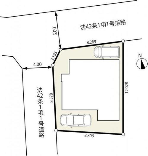 流山市木２新築戸建ての区画図