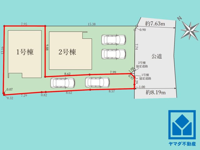 伏見区醍醐南里町　1期　1号棟の区画図