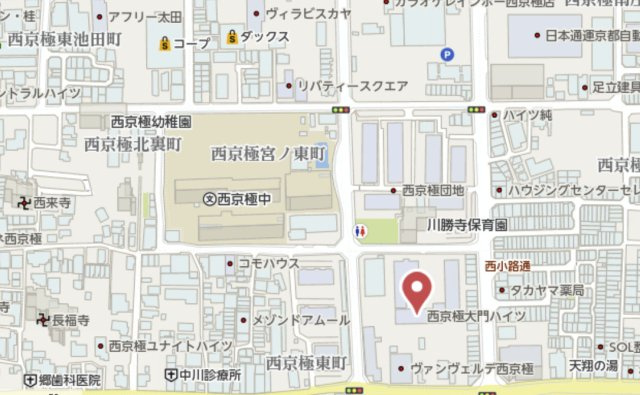 西京極大門ハイツ　3階の地図