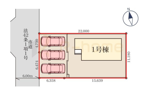 桜川市東桜川第1　新築戸建て　1号棟の区画図|大きなお買い物だからこそ、メリット・デメリットを伝えさせて頂きます。
R-homeにお任せください♪