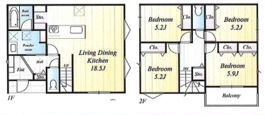 加古川市平岡町新在家　売土地の土地図＋建物プラン例
