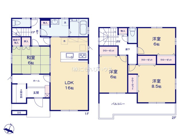 鴻巣市小松１丁目　新築一戸建て　14区画　13の間取り|【全14棟・13号棟】鴻巣市小松１丁目　新築一戸建て　14区画　13・4LDK・土地面積170.55m2・建物面積111.98m2