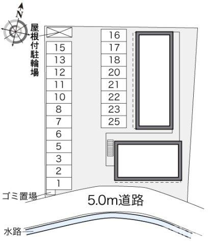 レオパレスフリューゲルⅡの区画図