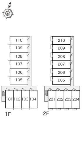 レオパレスフリューゲルⅡの区画図