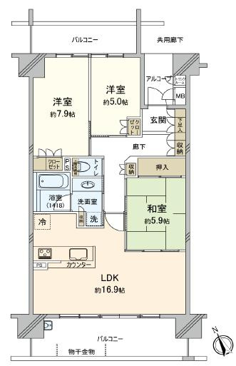 【間取り】 | ジオ千里中央フロントコートA棟