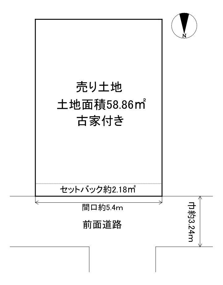 枚方市大峰南町売り土地の土地図