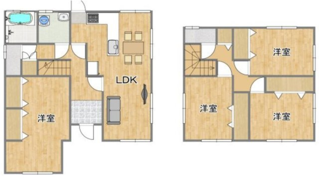 【間取り】 | 仲介手数料無料！小羽山小学校に通えるリフォーム済み中古住宅　宇部市大字上宇部広田 | お客様のご意見を凝縮した使いやすい間取り