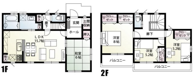 【間取り】 | 行田市向町　新築戸建　全3棟　2号棟