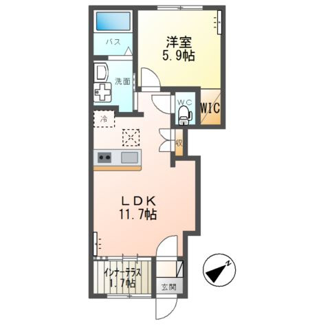 仮）那珂市菅谷字江向東新築アパートの間取り