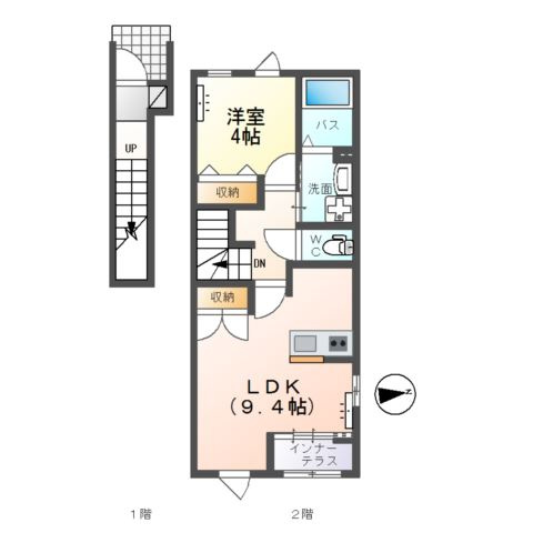 仮）ひたちなか市大字稲田字原野 新築アパートの間取り