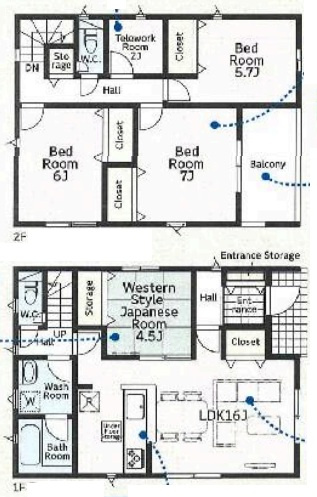 【新築戸建】足利市今福町第1の間取り|■間取り図｜敷地面積：194.70㎡（約58.89坪）建物面積：98.81㎡（約29.88坪）