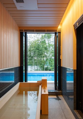 【浴室】 | Vilike一碧湖 | 日々の疲れを癒す檜風呂です