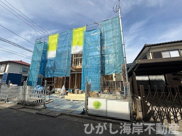 茅ヶ崎市浜之郷　新築戸建　全２棟の外観|2月14日撮影　建築中　現地外観
