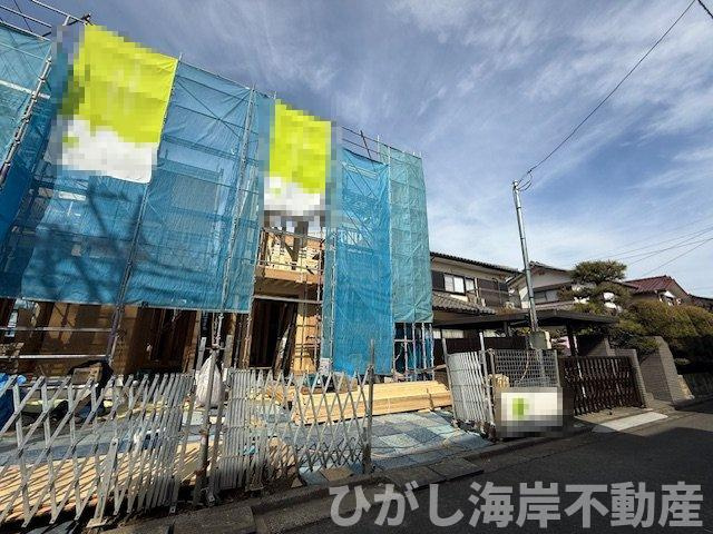 茅ヶ崎市浜之郷　新築戸建　全２棟の外観|2月14日撮影　建築中　現地外観