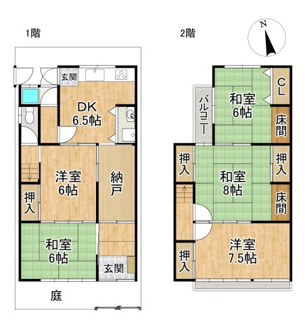 【間取り】 | 紫竹東栗栖町貸家