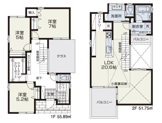 武蔵野市吉祥寺北町３丁目 中央線 吉祥寺駅 売地の土地図＋建物プラン例