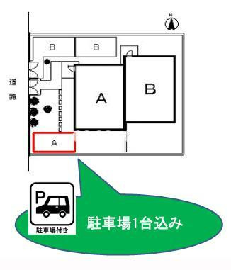 車庫付きメゾネットの区画図