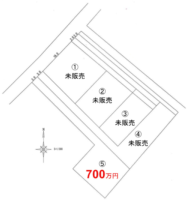 建築条件なし 売地108坪　春日部市銚子口