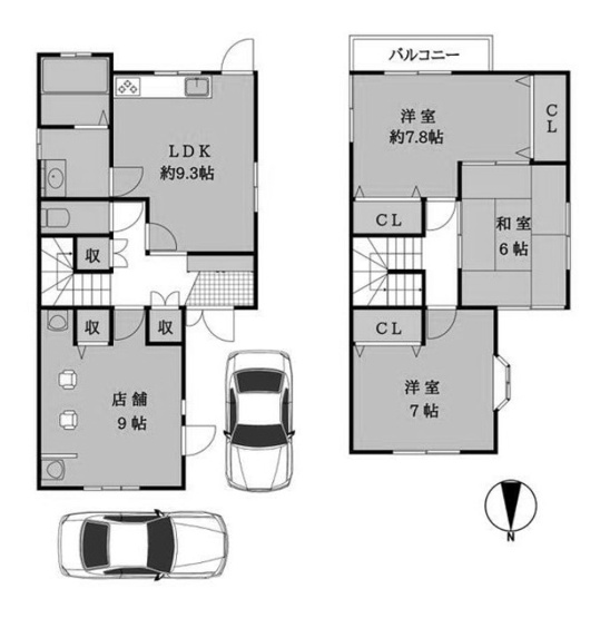 【間取り】 | 千代川町小林前田一戸建（店舗付）