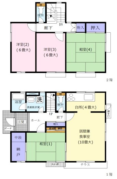 東松山市五領町　中古戸建の間取り