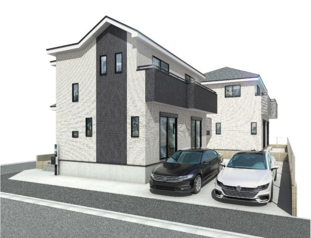 横浜市瀬谷区南台1丁目 新築戸建て【仲介手数料無料】カースペース2台の外観パース