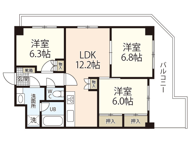 ポニクレール比治山の間取り