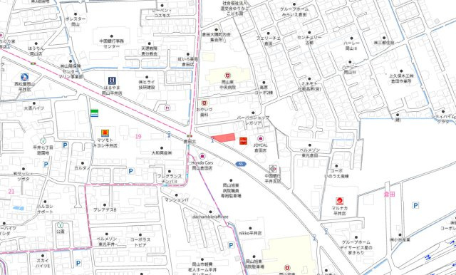 中区倉田　古屋付き土地の地図