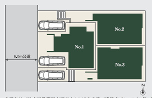 藤沢市湘南台　新築戸建　全3号棟1号棟の区画図