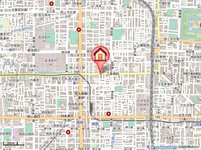 アクアプレイス京都三条朱雀の地図