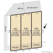 【土地図】 | 【仲介手数料無料！！】多摩市乞田　建築条件付き売地（全3区画）宅地2、3830万円