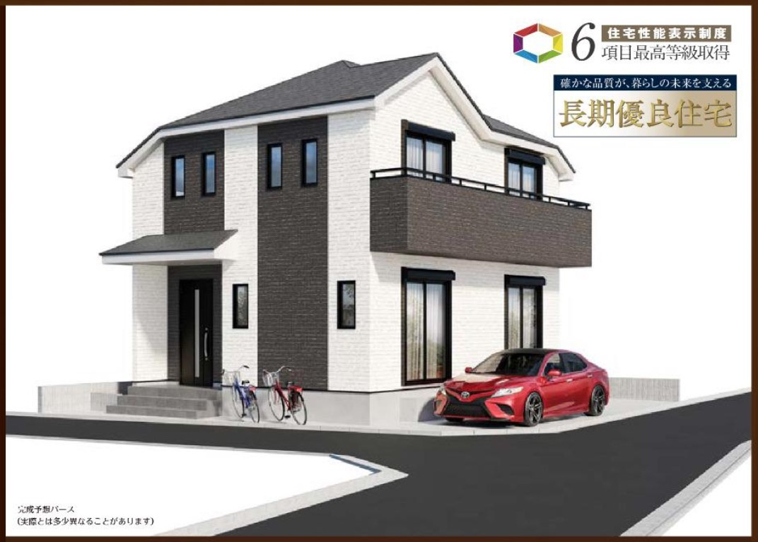 【横浜市保土ケ谷区鎌谷町145-1新築戸建て】★仲介手数料無料★（宮谷小学校・宮田中学校）の外観パース|仲介手数料無料！お問合せ下さい/080-7058-7312 