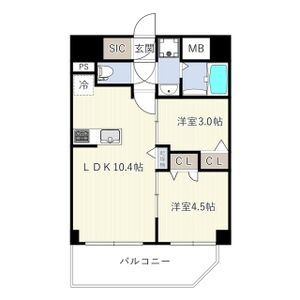 エスリードレジデンス　ザ・グラン南堀江の間取り