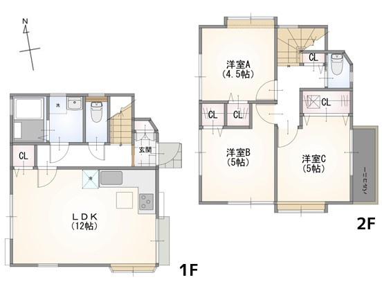 ◎茅ヶ崎市室田2丁目　中古戸建の間取り