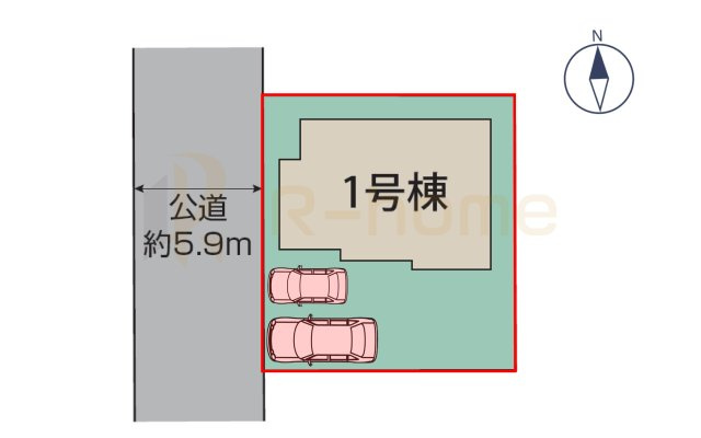 牛久市南1丁目8期　新築戸建て　1号棟の区画図|大きなお買い物だからこそ、メリット・デメリットを伝えさせて頂きます。
R-homeにお任せください♪