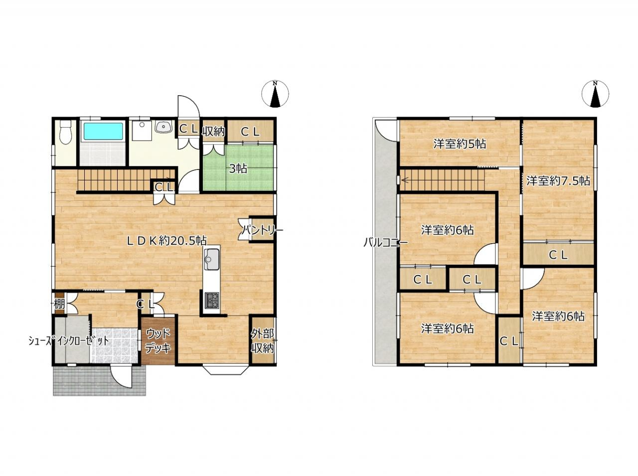 東雲町2丁目　中古戸建の間取り