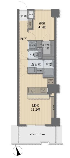 【間取り】 | ワコーレ第2板橋マンション | 南向きのお部屋なので、陽当たり・通風良好です！