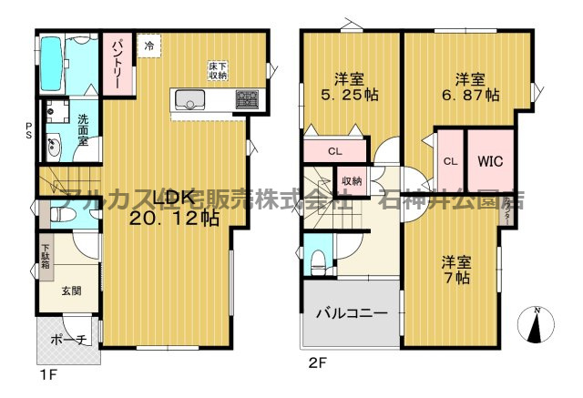 練馬区石神井台３丁目　新築一戸建　西武池袋線　大泉学園の間取り