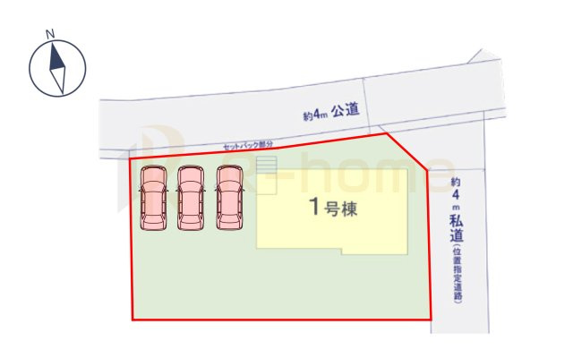 ひたちなか市稲田5期　新築戸建て　1号棟の区画図|大きなお買い物だからこそ、メリット・デメリットを伝えさせて頂きます。
R-homeにお任せください♪