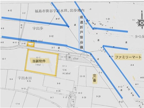 売り土地　福島市笹谷字出水田　笹谷小・信陵中