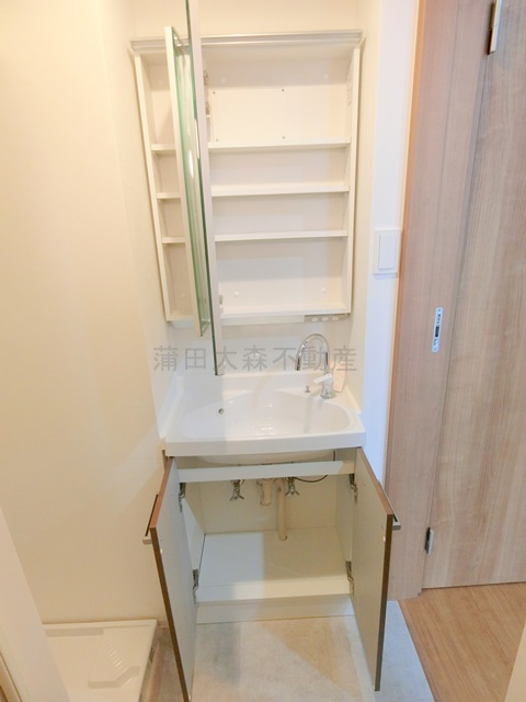 ラヴィエール羽田スカイゲートの洗面所|収納付き独立洗面台