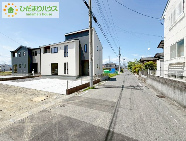 いわき市平南白土２期　新築戸建　1号棟の前面道路含む現地写真|閑静な住宅地で叶える静かな暮らし(^^)/