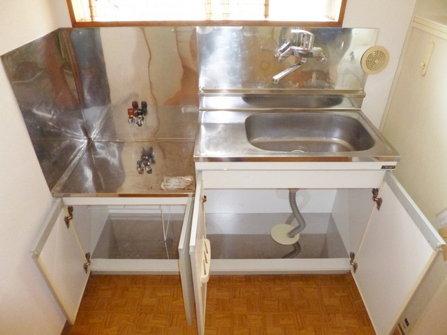 ハイムジョイフルのキッチン|2口ガスコンロ設置可。